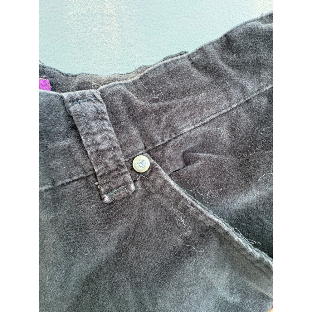 Gloria Vanderbilt Black Corduroy Wide Leg Pants Rhinestone Button Detail Womens - Picture 8 of 16